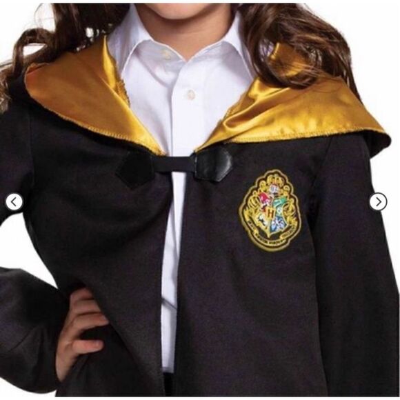 HARRY POTTER HOGWARTS HOODED ROBE WITH GRYFFINDOR TIE AND GLASSES Kids Fits Most - Picture 3 of 12